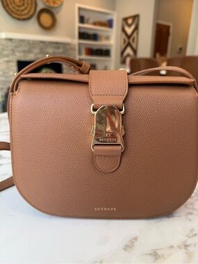 Senreve Chestnut Leather Cadence crossbody Bag